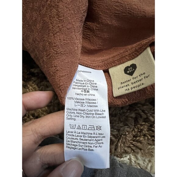 MADEWELL Midi Skirt Women 2 Flounce Hem Cheetah Jacquard Brown ND132 - Picture 5 of 11